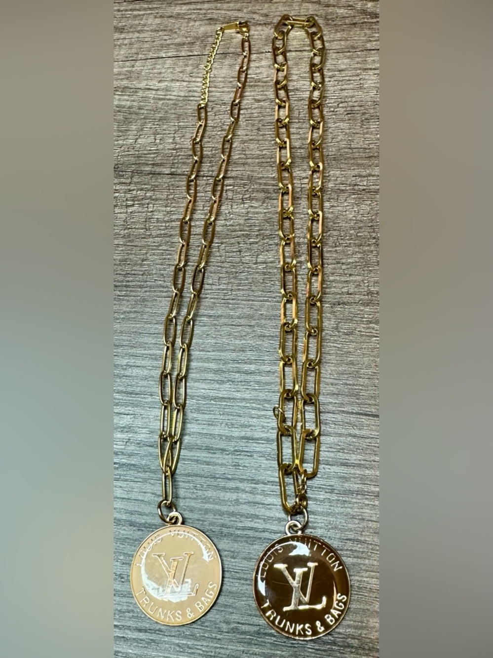 Gold Tone Coin Pendant Necklace - Trunks & Bags Inspired